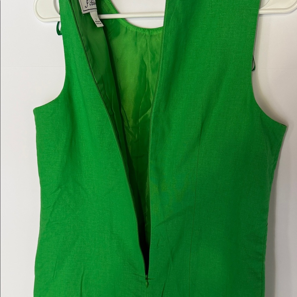 Sleeveless Emerald Midi Dress with Gold Embellished Neckline by J. Howard - Picture 5 of 7
